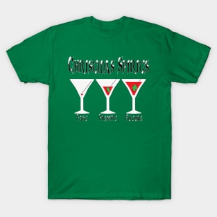 Christmas Spirits Past, Present, Future - Funny Xmas T-Shirt